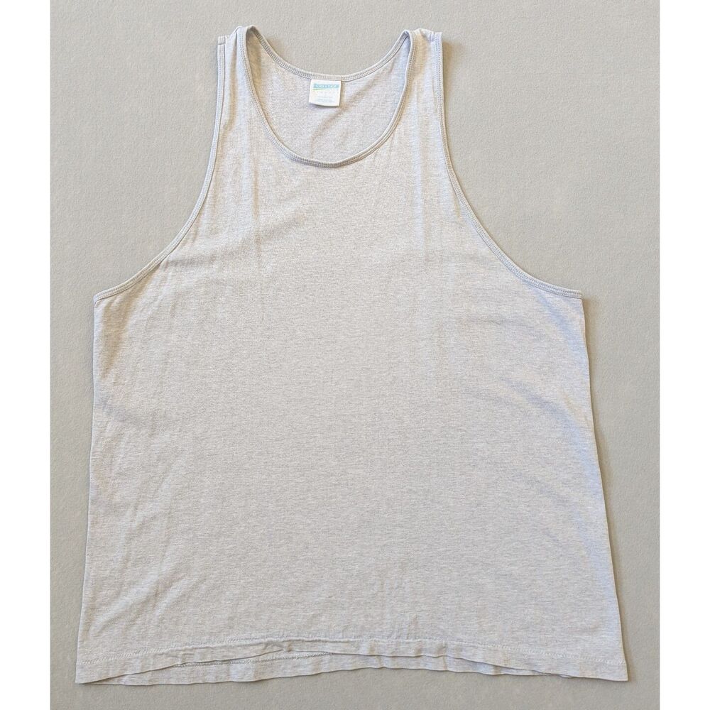 Vintage Men's Cheetah Mervyn's Tank Top Heathered Light Gray Size L